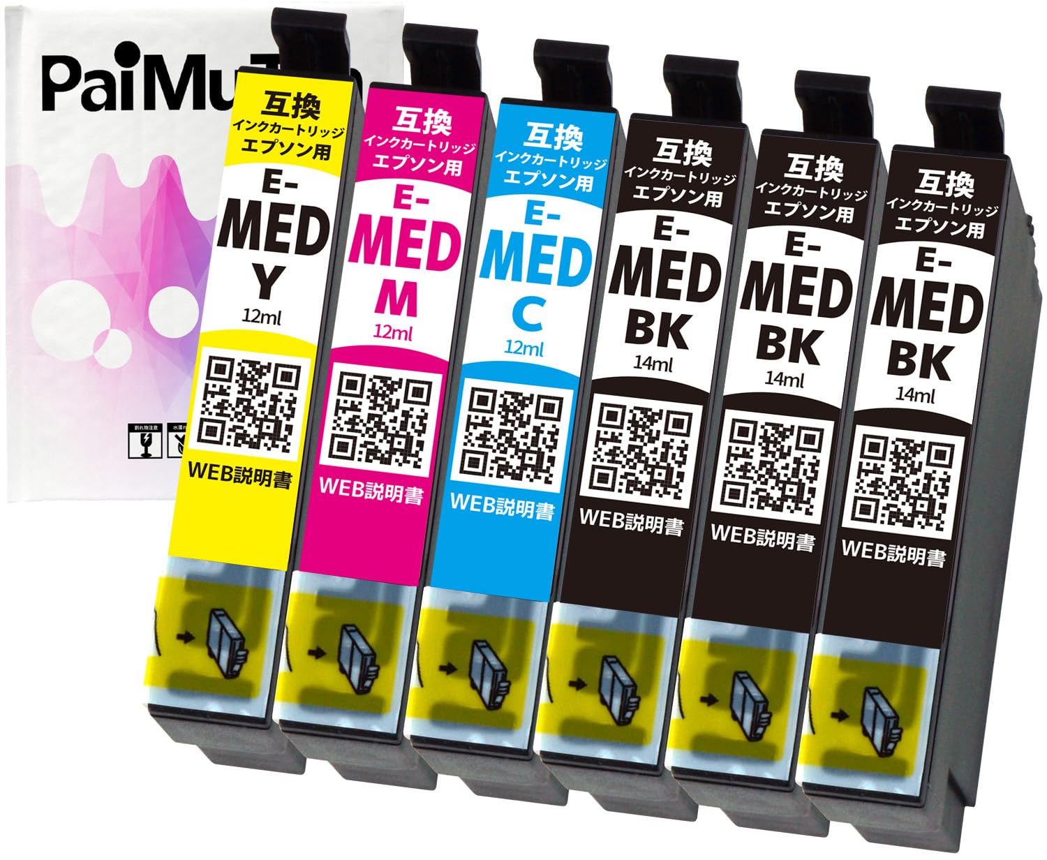 Amazon.co.jp: MED メダマヤキ MED-4CL 4色セット+ブラック2本 互換